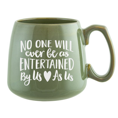 Grande tasse à café en céramique gravée au sable As divertissement par nous, 16 oz