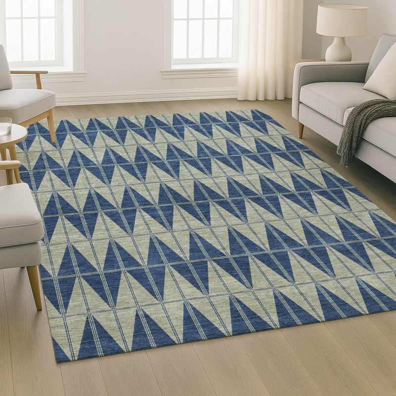 Tapis de qualité supérieure lavable à la machine Mayfield AMF2415, Marine, 9 pi x 12 pi
