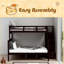 Lit superposé simple au-dessus de double avec rangement et garde-corps pour chambre à coucher Stairway-2145822113