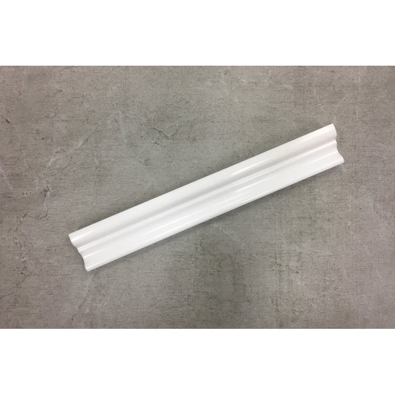 12" L x 1.8" W Marble Chair Rail Tile Trim, Thassos White
