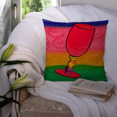 Wine Outdoor Reversible Throw Pillow