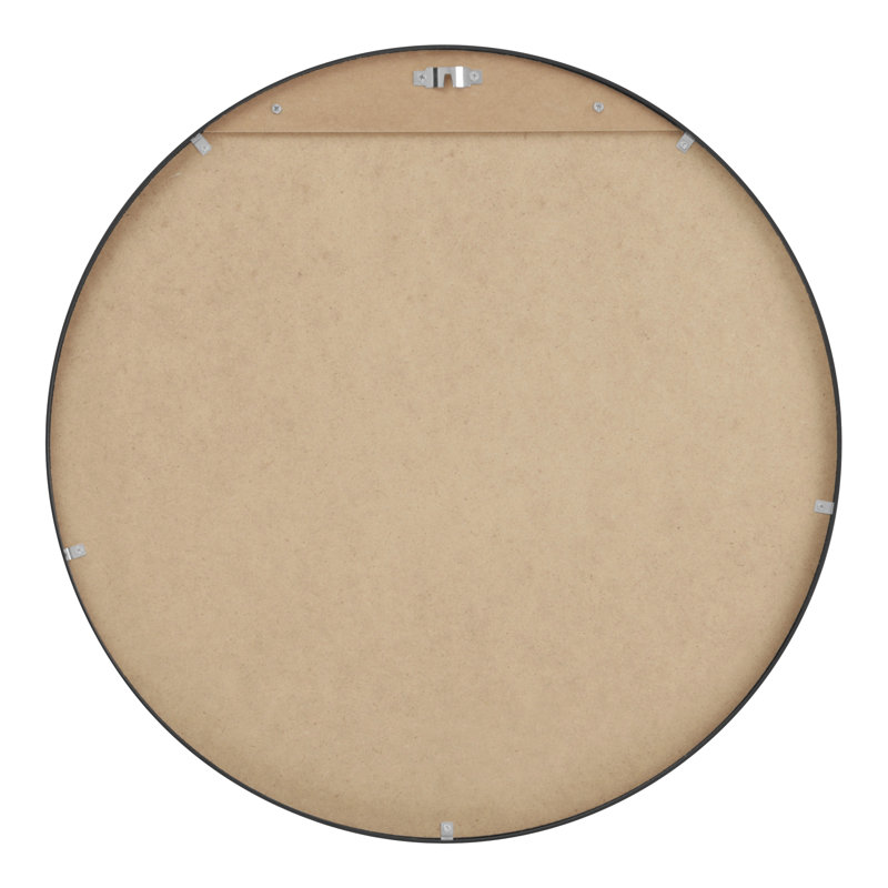 Jessica Round Metal Accent Wall Mirror, 60cm H x 60cm W x 2.8cm D, Black