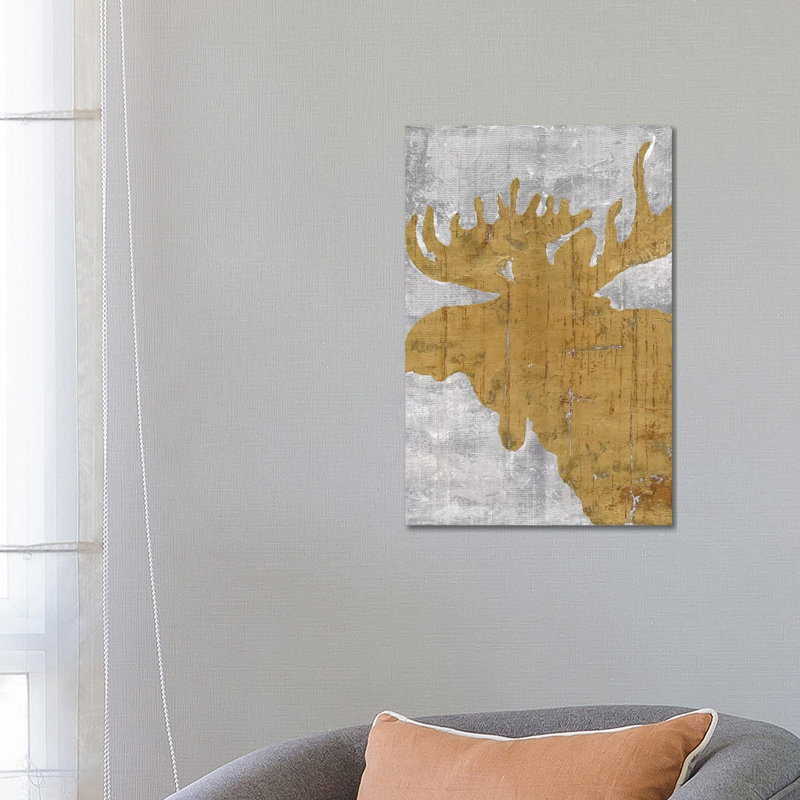 Rustic Lodge Animals Moose by Marie Elaine Cusson - Wrapped Canvas Painting, 66.04 cm H x 45.72 cm W x 1.91 cm D