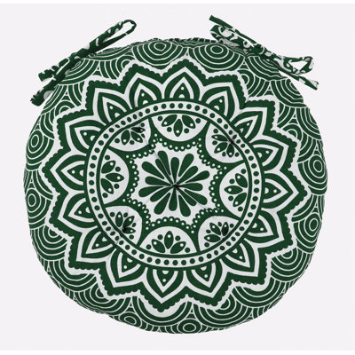 Handmade Round Cotton Chair Seat Pads With Ties – 16X16 Inch Cushions For Dining Chairs, Office Chairs & Bar Stools – Soft, Durable & Comfortable Seating