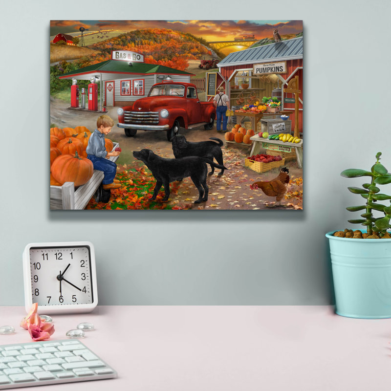 "Roadside Stand 114" par Bigelow Illustration, H 12 po x l 16 po x P 0,75 po