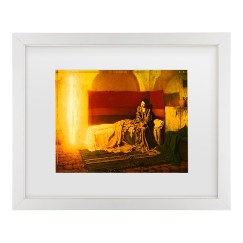 Art encadré par Henry Ossawa Tanner, H 18 po x l 22 po x P 0,75 po, Blanc