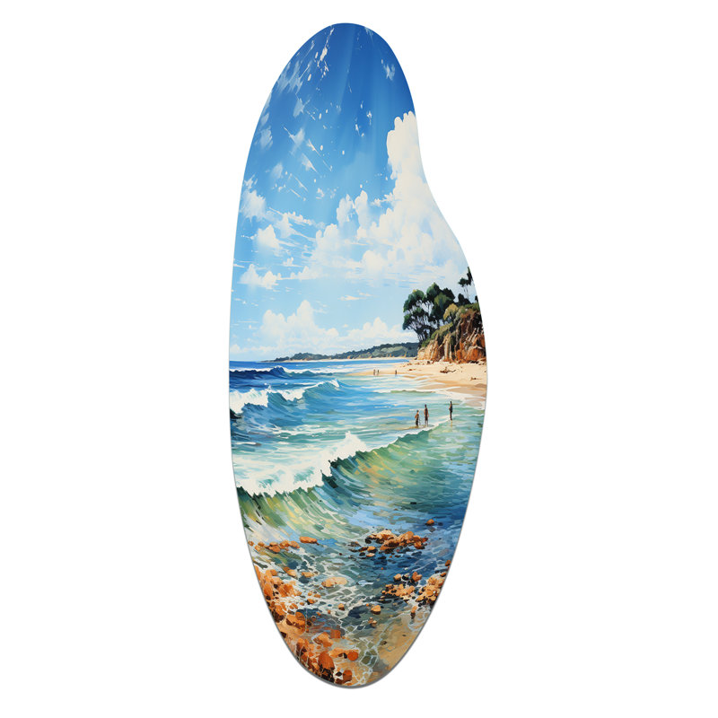 Mantorville Beach Photo Coastal Impressions VII - art mural asymétrique en métal incurvé, H 38 po x l 15 po