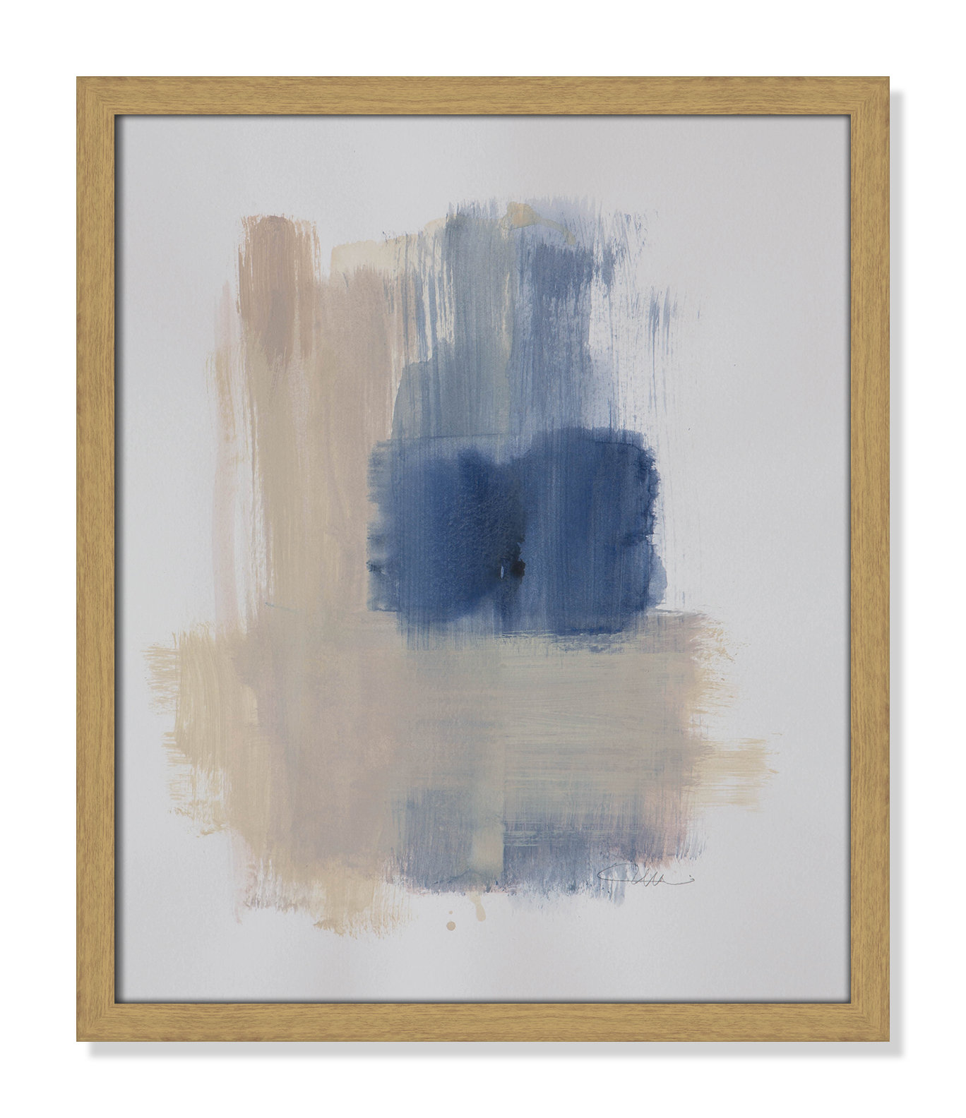 Esmeray "Powder Room Wash III" Print, 19" H x 16" W x 1.25" D  , Natural Slim Frame Unmatted