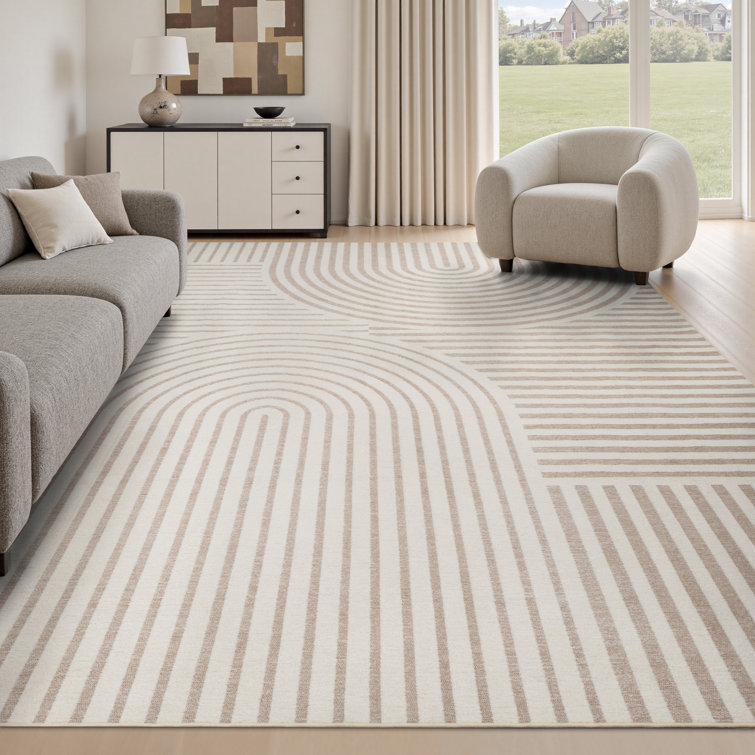 Tapis beige lavable Modern High-Low