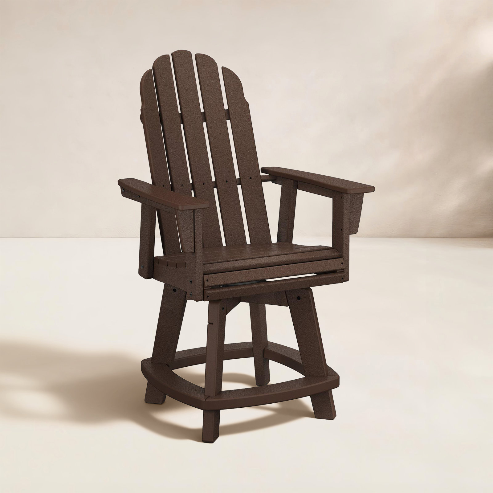 POLYWOOD® Vineyard Swivel Patio Bar Stool, Mahogany