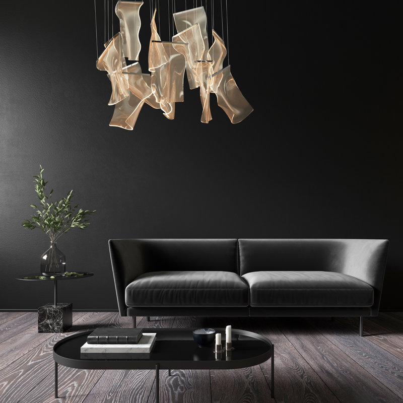 Rinkle Polished Chrome LED 13-Light Geometric Chandelier