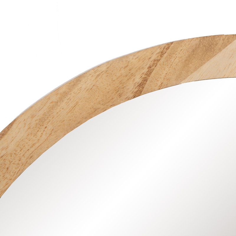 Solid Wood Round Mirror