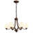6-light Chandelier  Bronze Pendant Light Fixture With Frosted Glass, Ceiling Lighting  Hanging Lamp For Dining Room Living Room Bedroom-1293077233