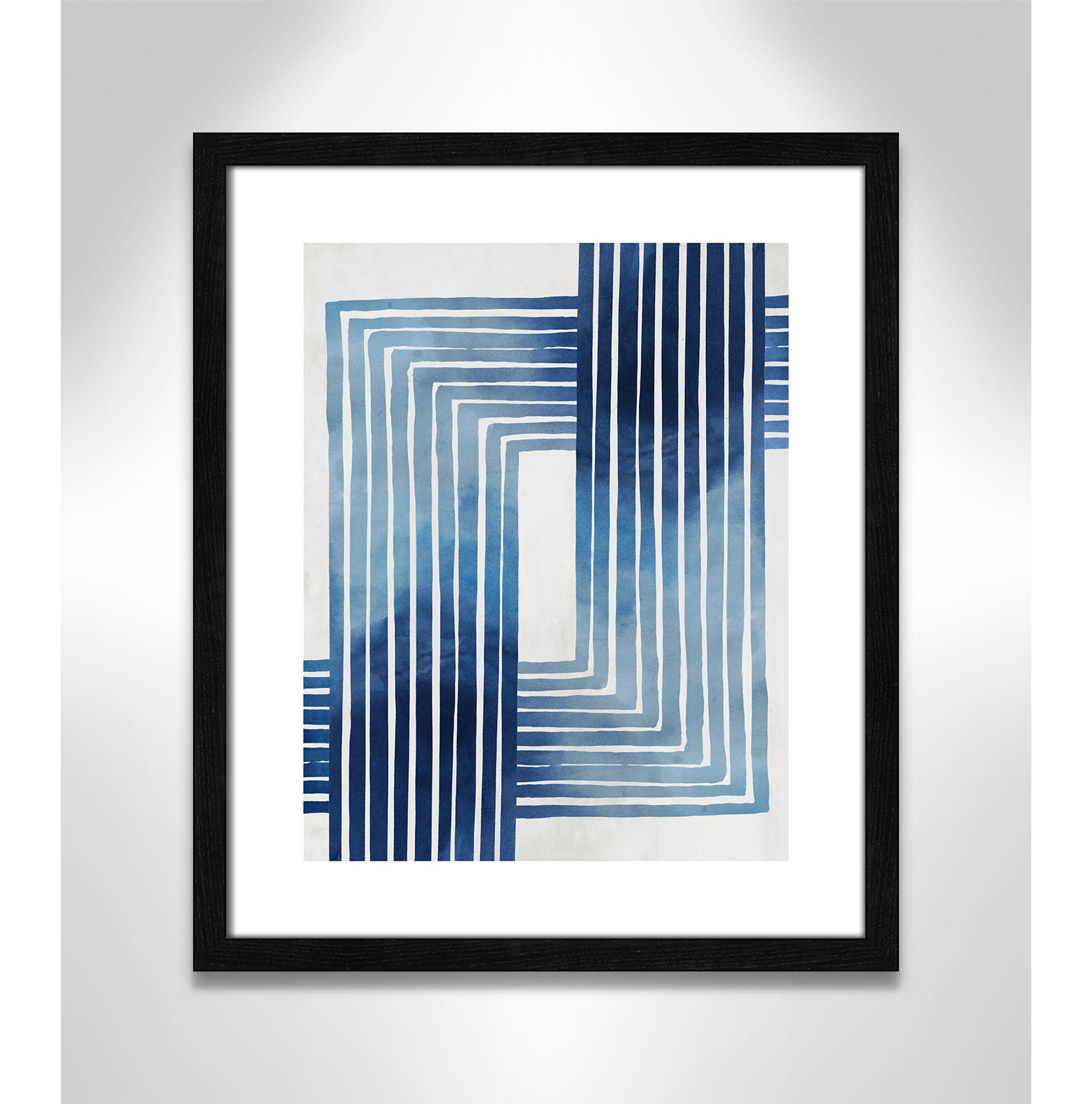 Lanny "In Unison" Painting by Eva Watts, 19" H x 16" W x 0.75" D, Black Wood Framed Paper