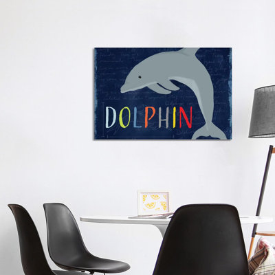 Dolphin 1 Piece Wrapped Canvas Wall Art