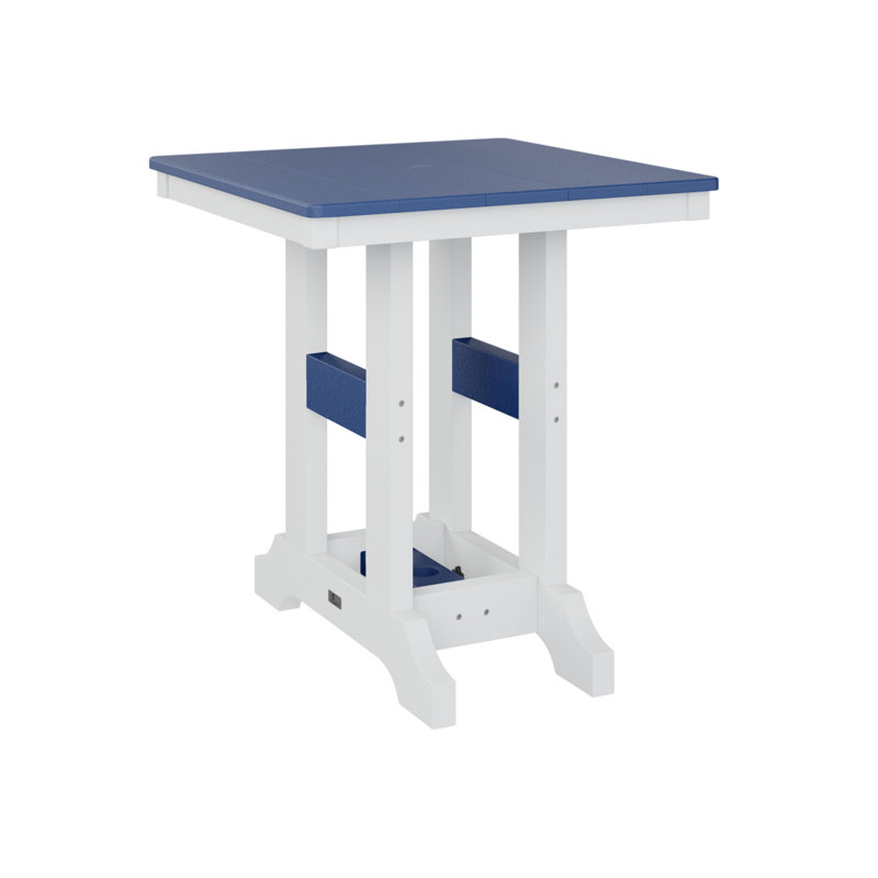 Table de salle à manger carrée 28 po Berlin Gardens Garden Classic, H 30,87 po x l 28 po x P 28 po, Bleu pacifique