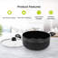 ROYALFORD Casserole Dish with Tempered Glass Lid | Cooking Pot, Induction Stockpot Saucepan with Non-Stick Coating | Aluminium Cookware, Suitable for Multiple Hobs | Black-88147169