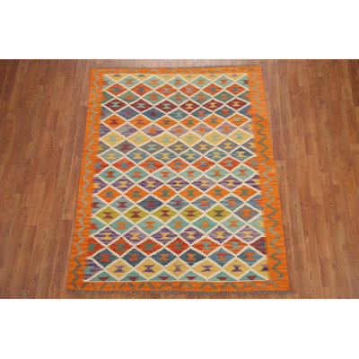 Reversible Wool Kilim Oriental Area Rug 5x6