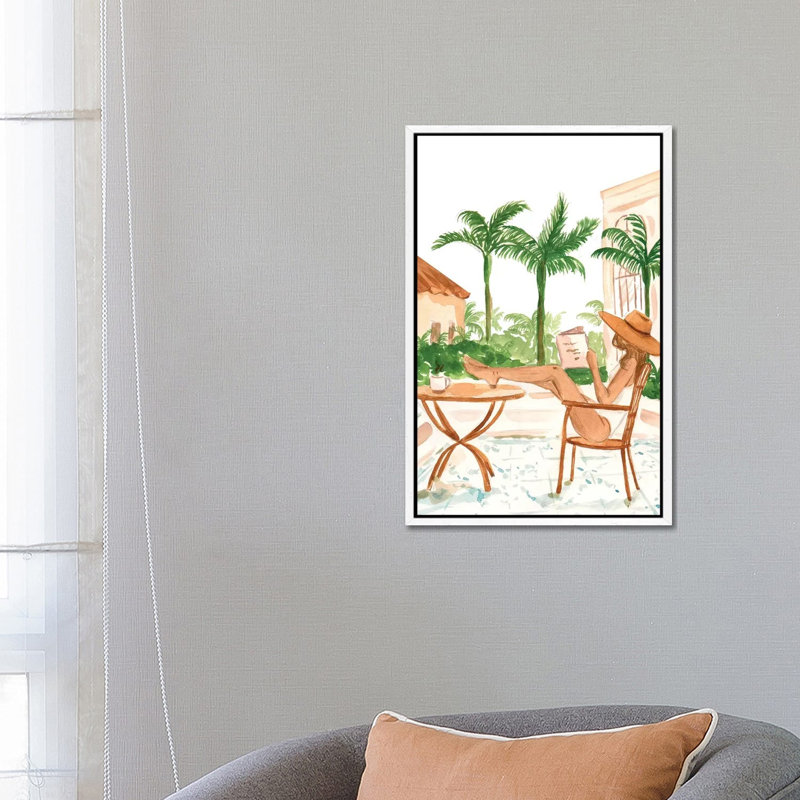 Vacation Mode II by Sabina Fenn - Painting on Canvas, White Floater Framed, 66.04cm H x 45.72cm W x 3.81cm D