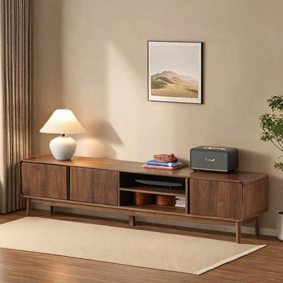 Meuble télé simple et moderne en noyer