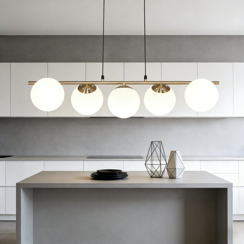 Sollis 5 - Light Kitchen Island Pendant 5-Globe for Dining Area, Gold