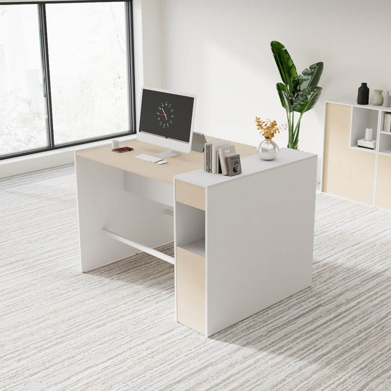 Okeysen Modular 2 Person Bar Height Benching Workstation with Storage & Outlets, Stand Up Desk For Office