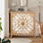 Rustic Wood 2-Door Accent Storage Cabinet With Floral Carved Doors