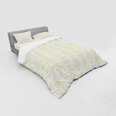 Ensemble de housse de couette victorienne en microfibre pâle / gris / souci