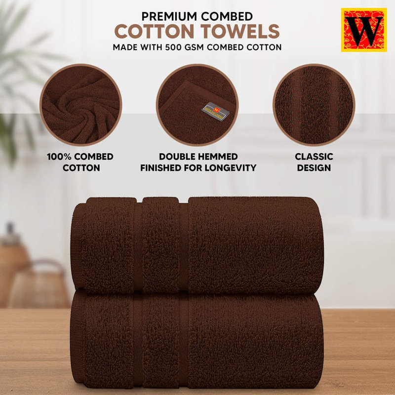 Maryori Cotton Bath Towels 70x140, Dark Brown