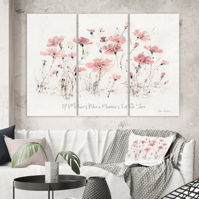 Fleurs sauvages III - ensemble de 3 reproductions d'art sur toile tendue