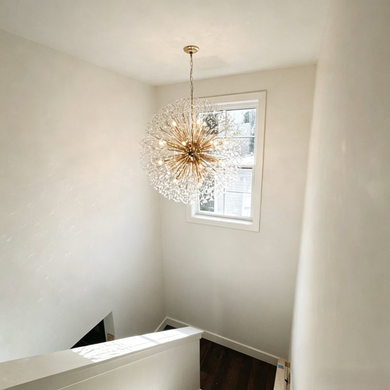 20 - Light Luxury Sputnik Firework Chandelier, Gold, 80cm H x 80cm W x 80cm D