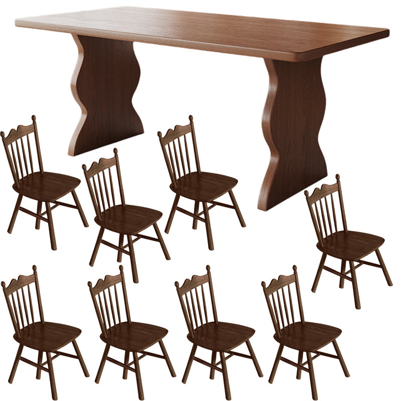 Ensemble de salle à manger en bois de frêne brun, H 29,9 po x L 78,7 po x l 34,6 po