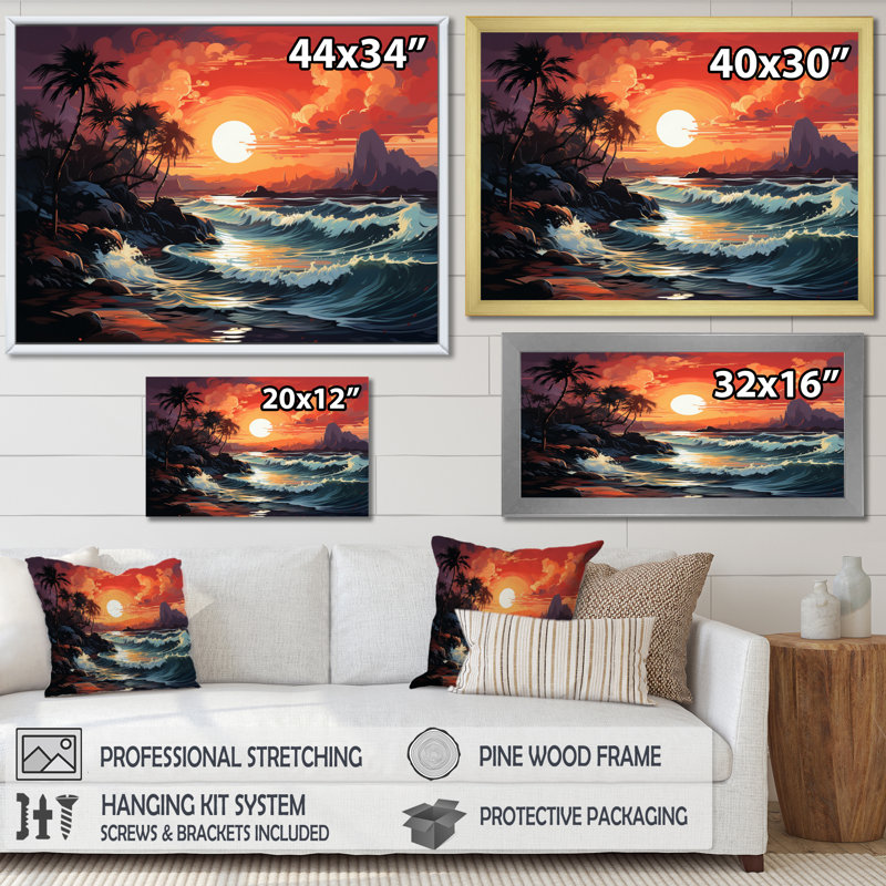 Paradis tropical II - imprimé, Toile tendue, 12" H x 20" W