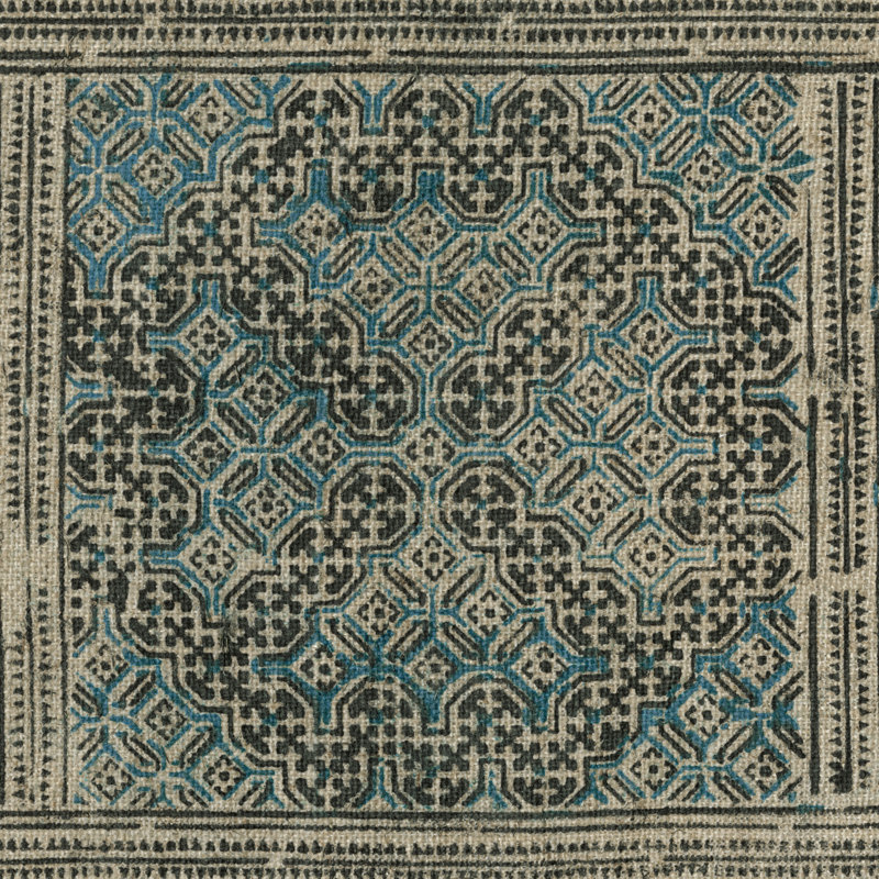 Block Print Textile IV - Wrapped Canvas Print, 30cm H x 30cm W