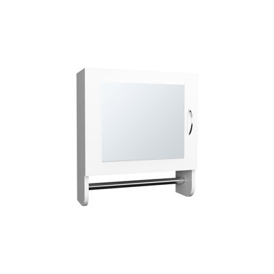 Armoire à pharmacie à miroir avec porte-serviettes 19,7 po x 17,7 po, deux tablettes pour la salle de bain et la cuisine, utilisation intelligente de l'espace H 19,7 po x l 17,7 po, économiseur intérieur et contemporain
