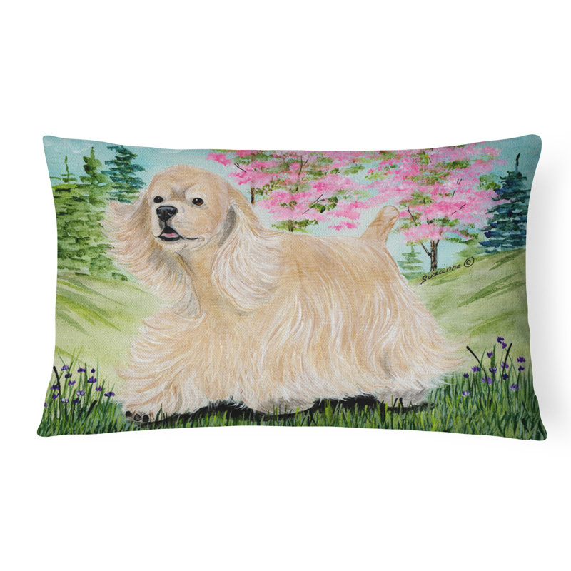 Cocker Spaniel Outdoor Reversible Throw Pillow