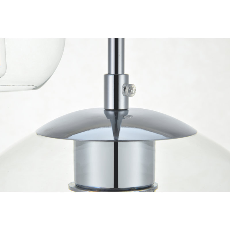 Janna 3-Light Globe Kitchen Island Pendant, Chrome, Clear