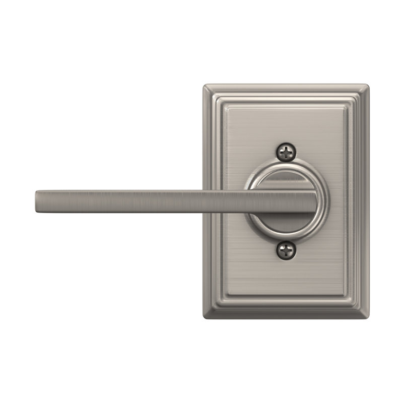 Latitude Lever with Addison Trim Non-Turning Lock, Satin Nickel