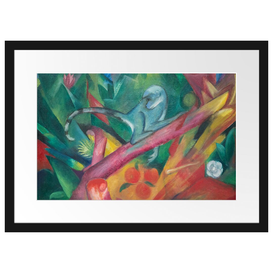 Gerahmtes Poster Der kleine Affe von Franz Marc