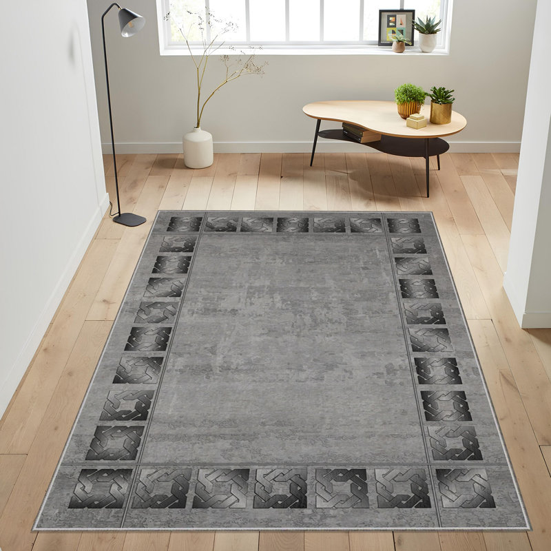 Premium Woven Carpet, 3.3 x 4.6 Feet | 100% Polyester, 740 g/m² | Non-Slip Felt Dot Underside, Machine Washable at 86°F, 0.16 Inch Pile Height | Stylish Digital Print, Easy to Clean, Perfect for Any Room
