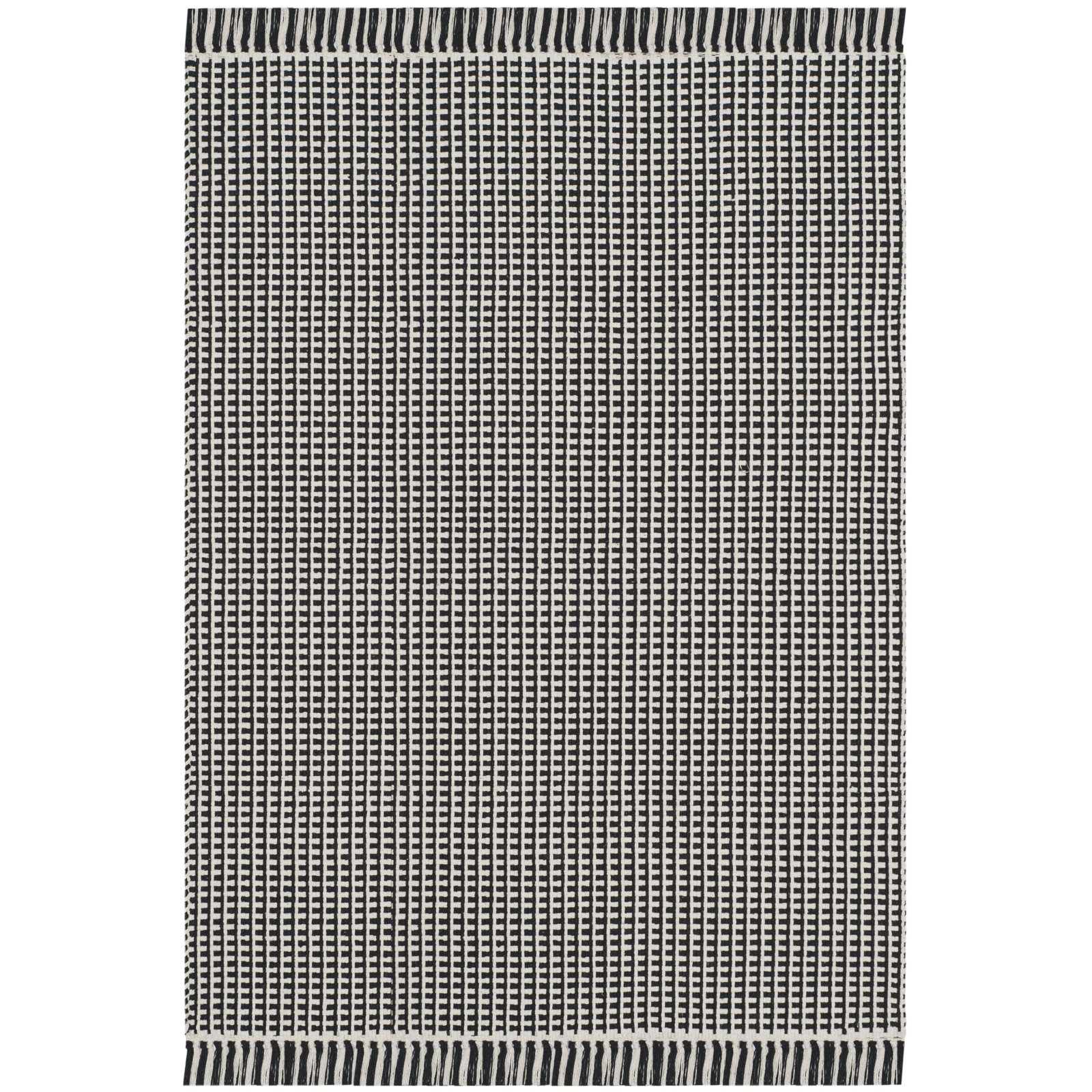 Bester Hand Woven Cotton Geometric Rug, Rectangle 3' x 5'