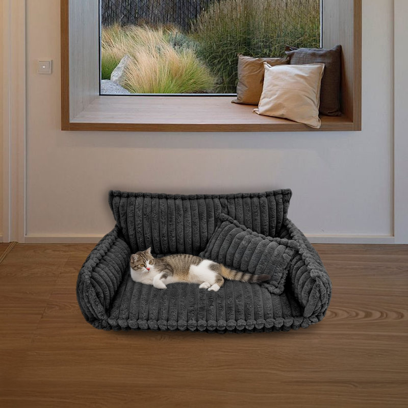 Canapé pour animaux avec housse amovible et lavable Lit pour chien et chat, Gris