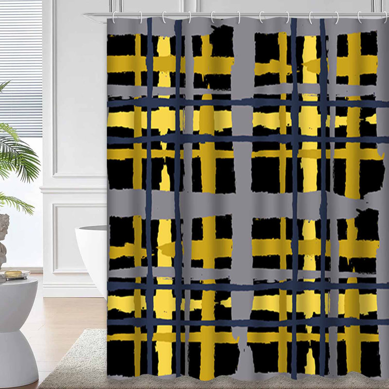 Rideau de douche imperméable à carreaux rustiques ClanPlaid avec 12 crochets, L 72 po x l 72 po