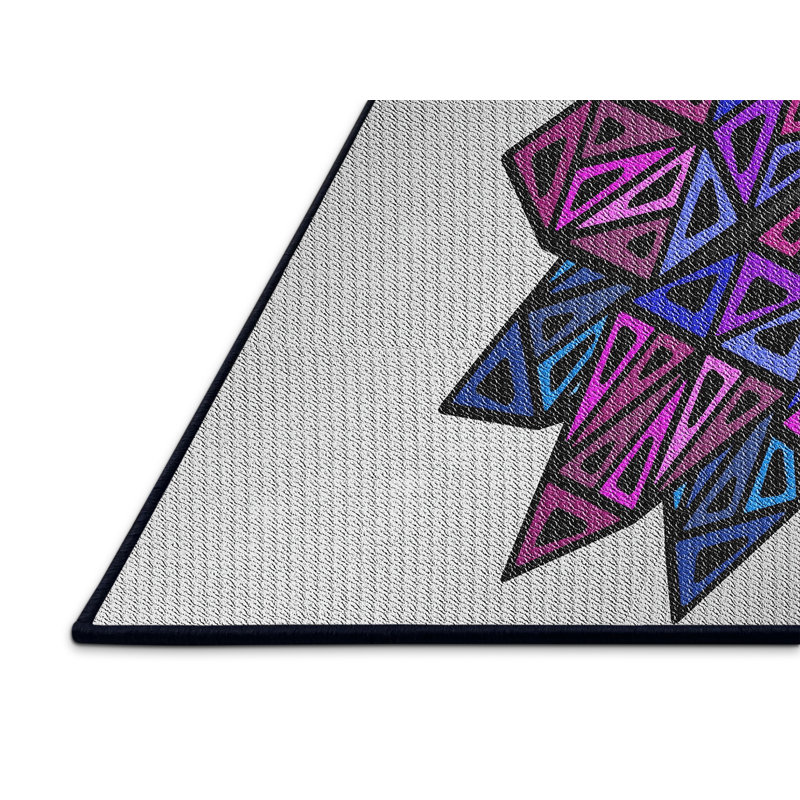 Tapis géométrique gris / mauve, Rectangle 5 pi x 7 pi