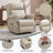 Faux Leather Recliner Chair with Massage and Heat, Heavy Duty Motion Mechanism, 8 vibrating nodes and 3 massage modes-2129119828