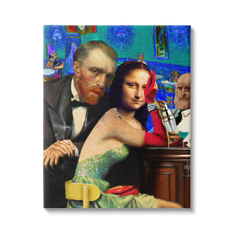 Impression sur toile Trinx Van Gogh et Mona Lisa par Barry Kite, H 20 po x l 16 po x P 1,5 po