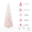 Grand sapin de Noël artificiel non éclairé avec branches réalistes et base en acier, rose et-902207831