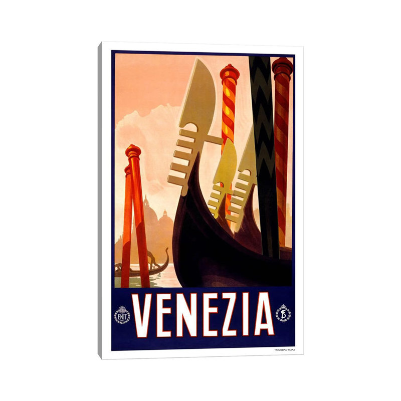 Venezia Advertising Vintage Poster - Wrapped Canvas Rectangle Print, 66.04 cm H x 45.72 cm W x 1.91 cm D