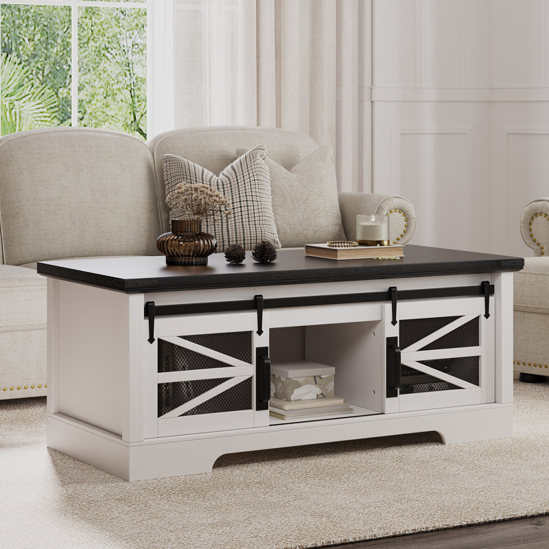 Lift Top Coffee Table with Storage, Black