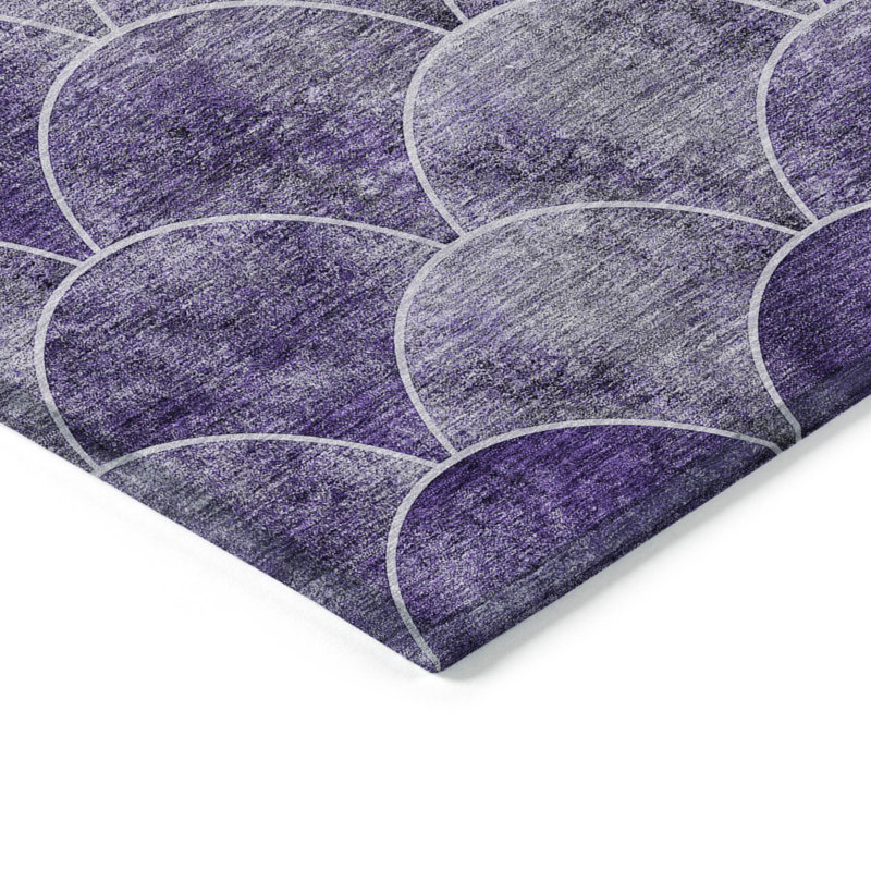 Tapis extérieur lavable abstrait lilas et lavande mauve 3 pi x 5 pi